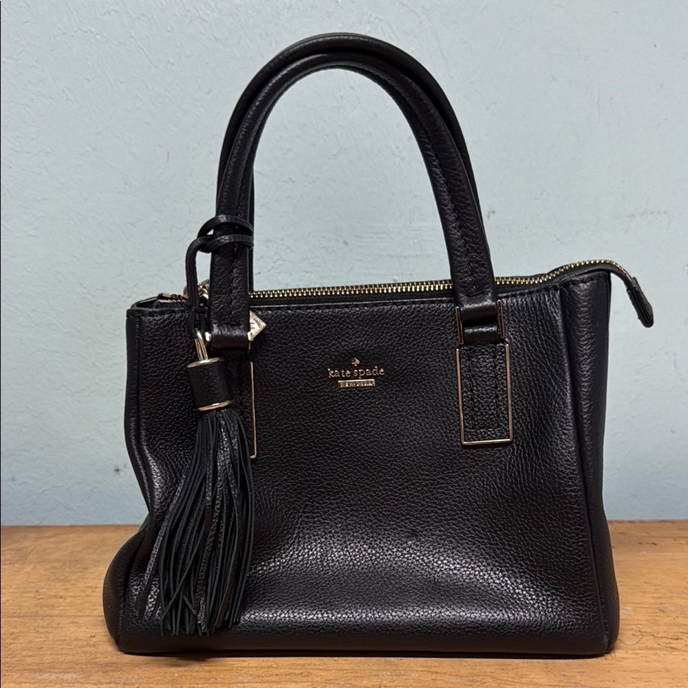 Kate Spade Black leather Satchel with Gold Hardware